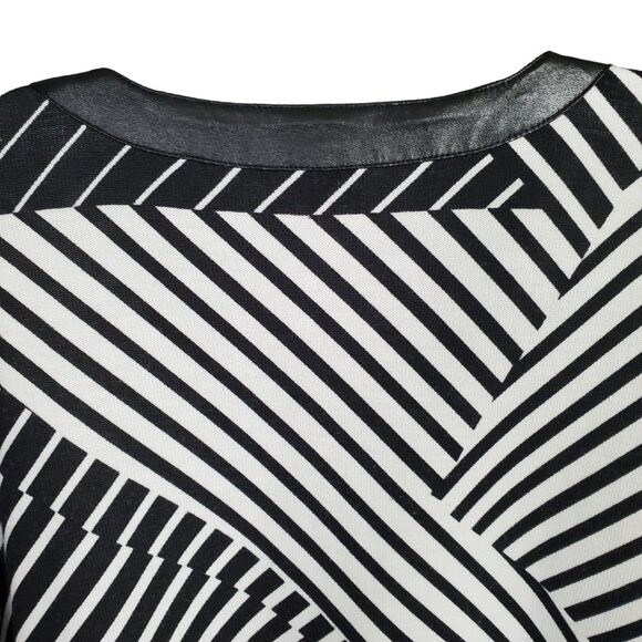 Chicos Easywear 3 Sz XL Cardigan Light Knit Single Button V-neck Art Deco Stripe - Picture 12 of 12